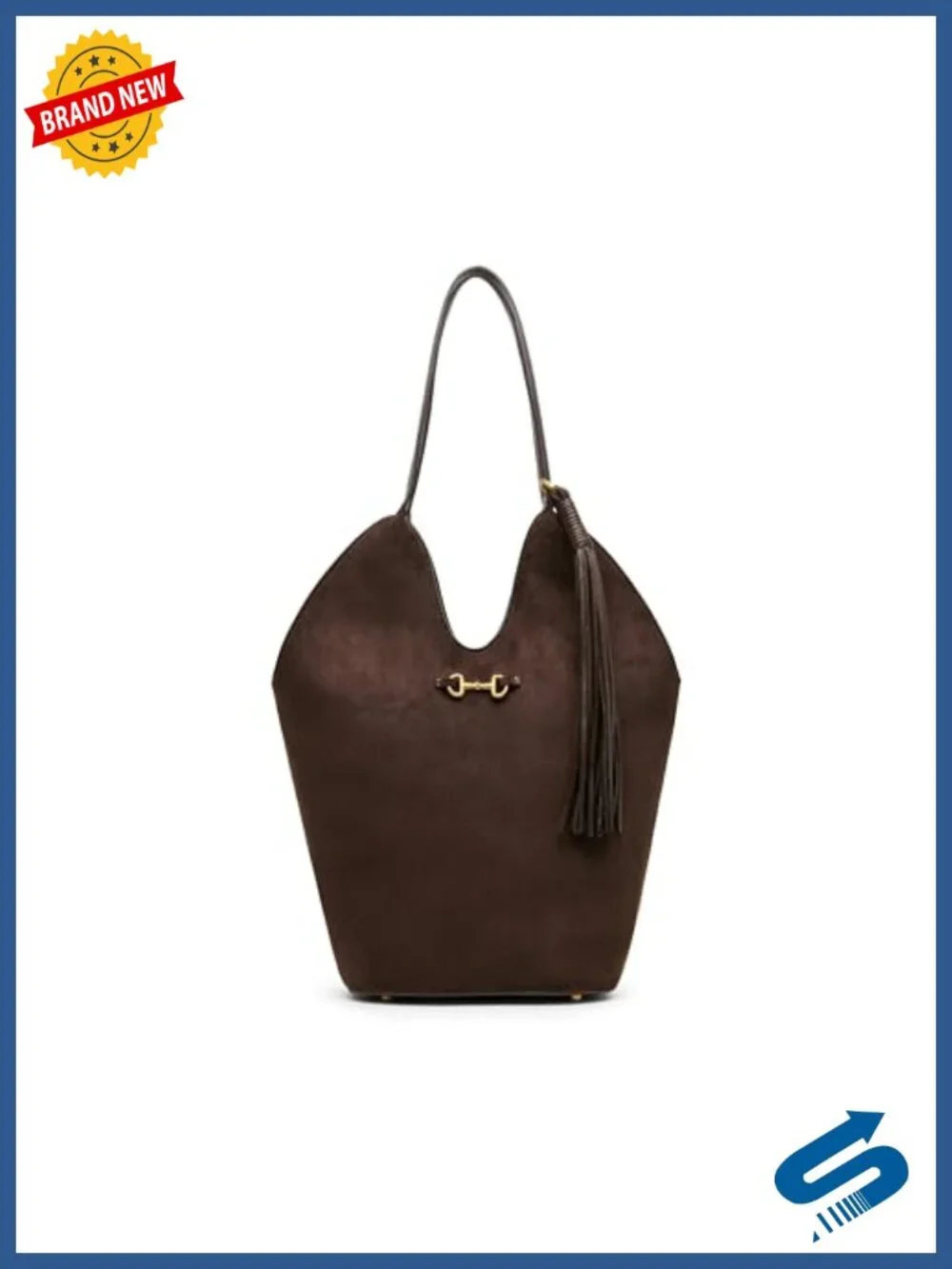 Faux Suede Hobo Handbag with Snap Closure
